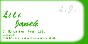 lili janek business card